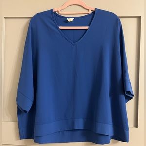 Royal Blue V Neck Blouse Sz L